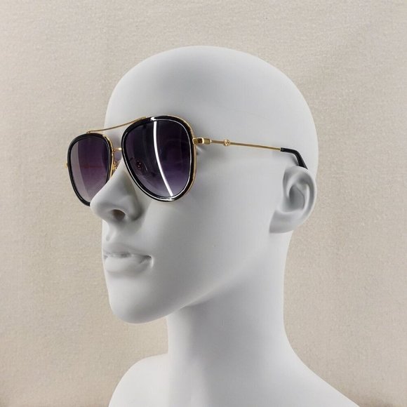 Gucci GG0062 Aviator Polarized Sunglasses Black Gray OS - Picture 12 of 16